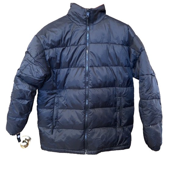 Athletic Works Black Nylon Lined Feather Down Puffer Coat Mens Small (34-36) - Picture 1 of 14
